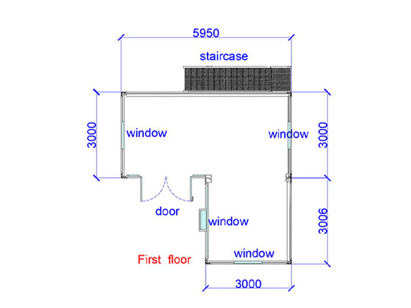 Ohňovzdorný sendvičový panelový kontajnerový dom z kamennej vlny