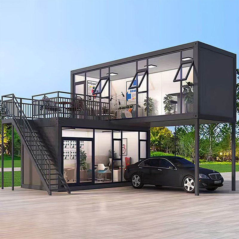 Dvojposchodový dom zo sklenených nádob Dvojposchodový dom zo sklenených nádob