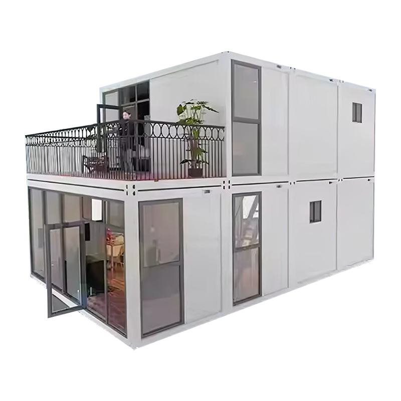 Dvojposchodový dom zo sklenených nádob